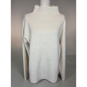 Darling Society Sweater Size Medium  EF23S7011 Ivory‎ Mock Neck Oversize Knit